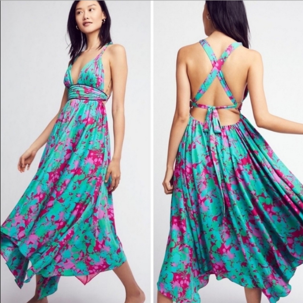 Free People Tropical Boho Summer Maxi Dress